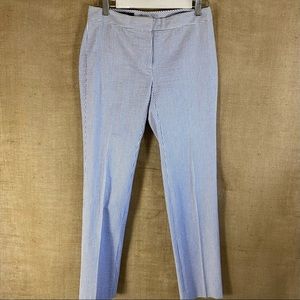BROOKS BROS BLUE & WHITE SEERSUCKER ANKLE CHINOS